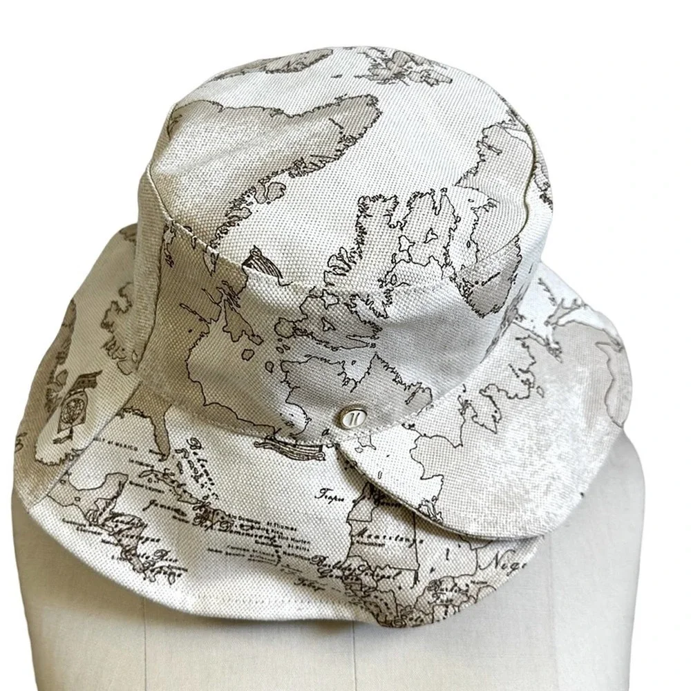 Vintage New Alviero Martini 1st Classe Map Print Bucket Hat size M